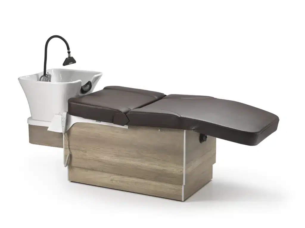 lavatesta con rivestimento in similpelle e seduta ergonomica