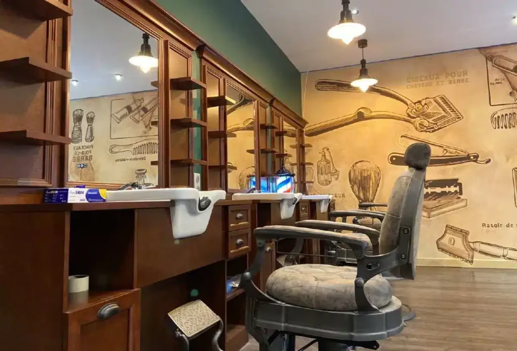 arredamento e progettazione barber shop vintage