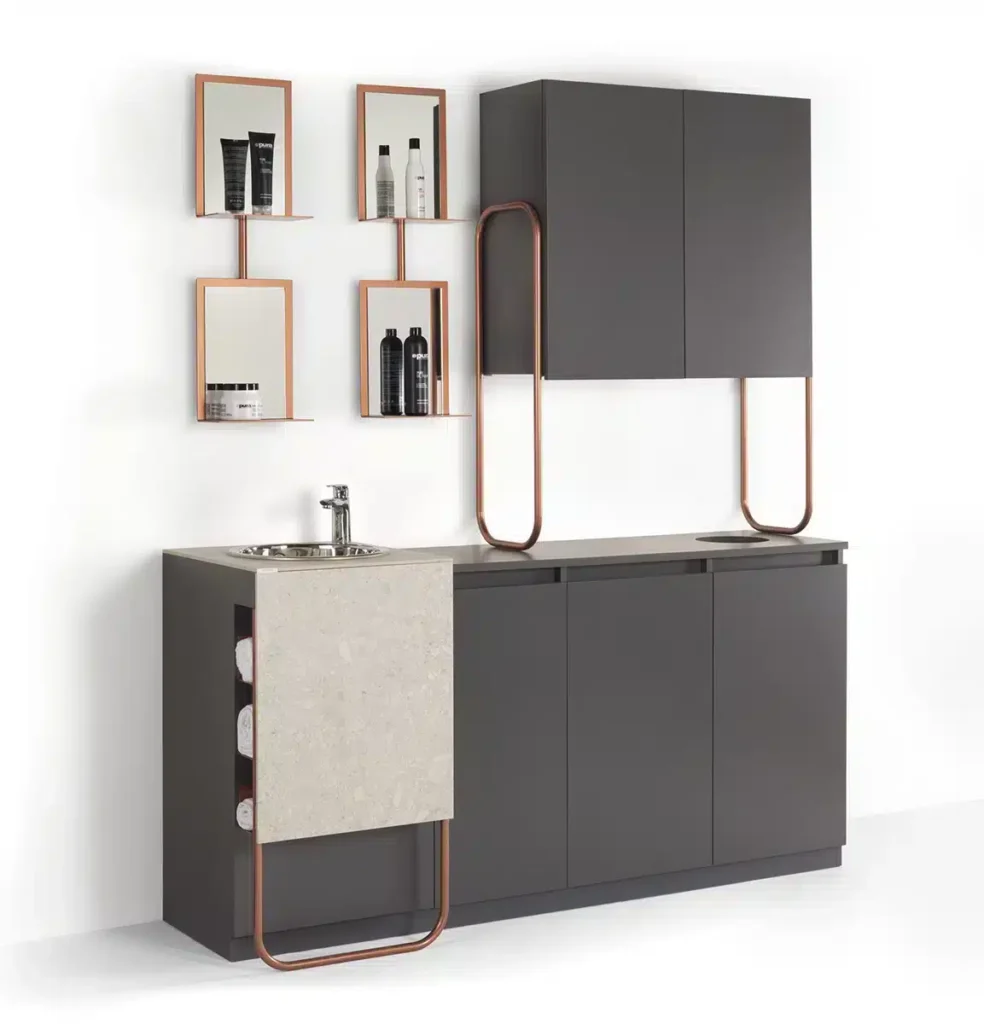 mobili contenitore per ordine e pulizia parrucchieri